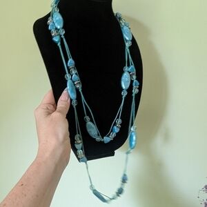 Elegant Blue Beaded Necklace